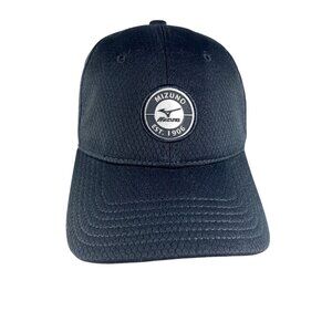 Mizuno Golf Hat Black Performance Mesh Adjustable Cap New With Tags